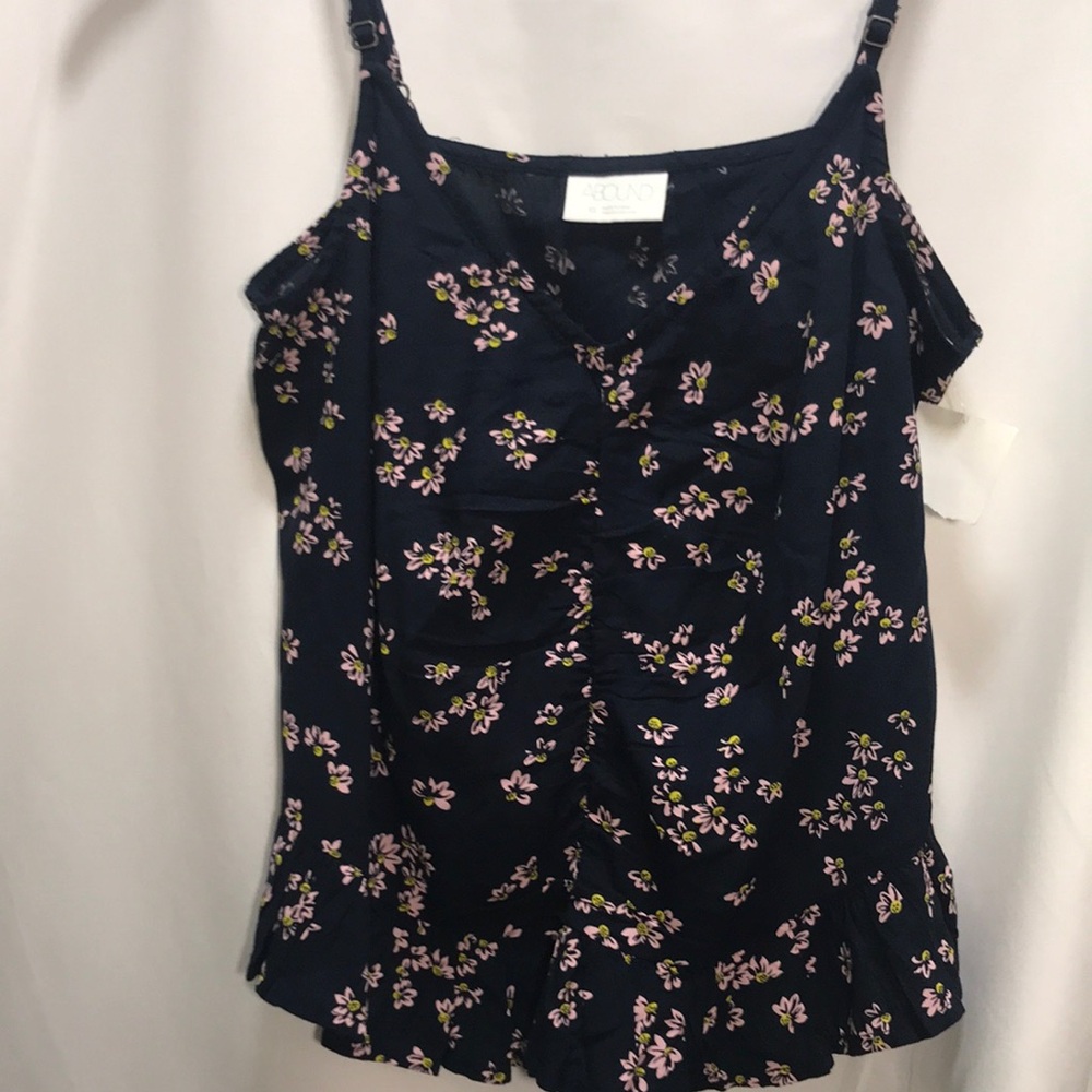 Abound Navy Blue Floral Top